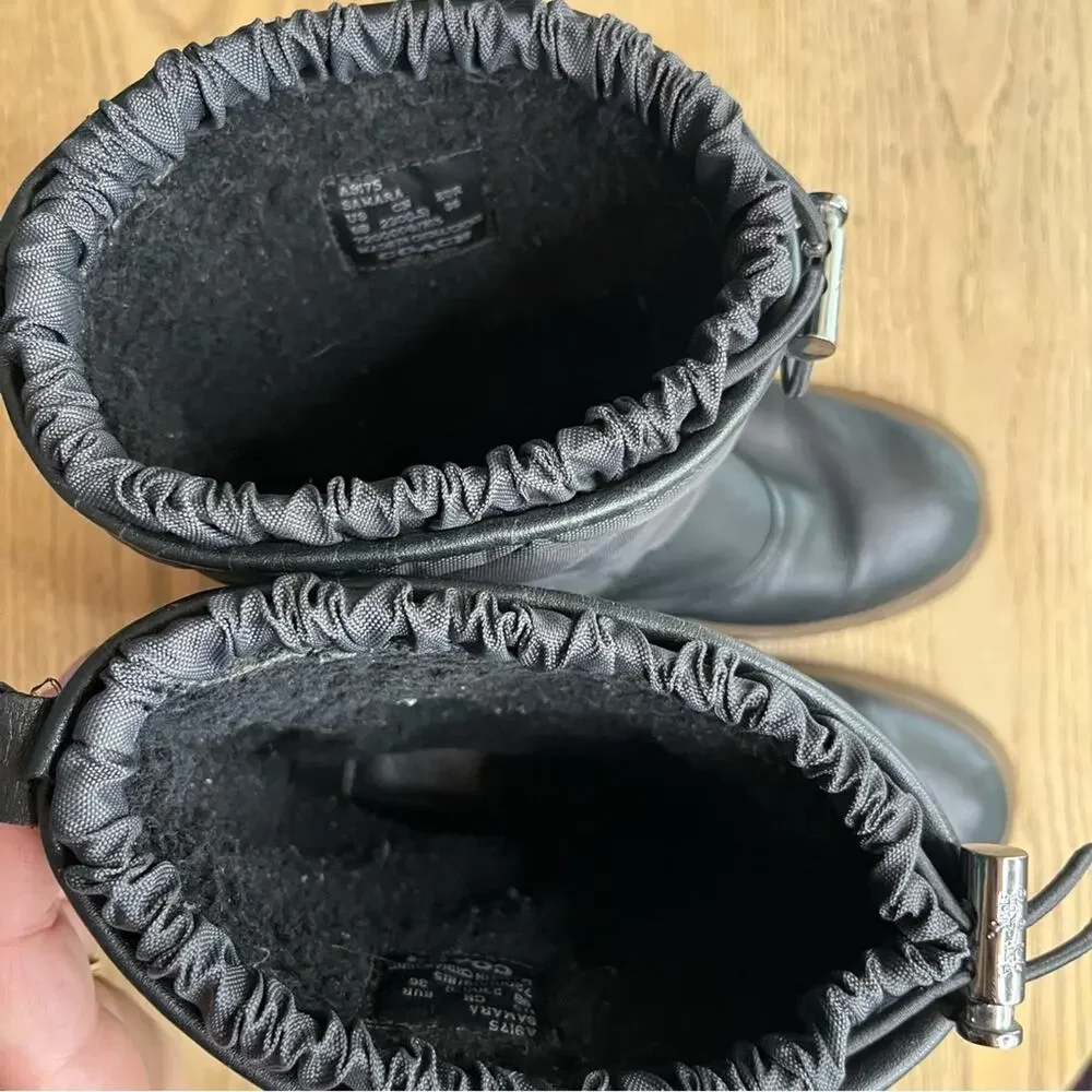 Coach Samara Black Quilted Midi Snow Boots Nylon Leather Women’s Size 6